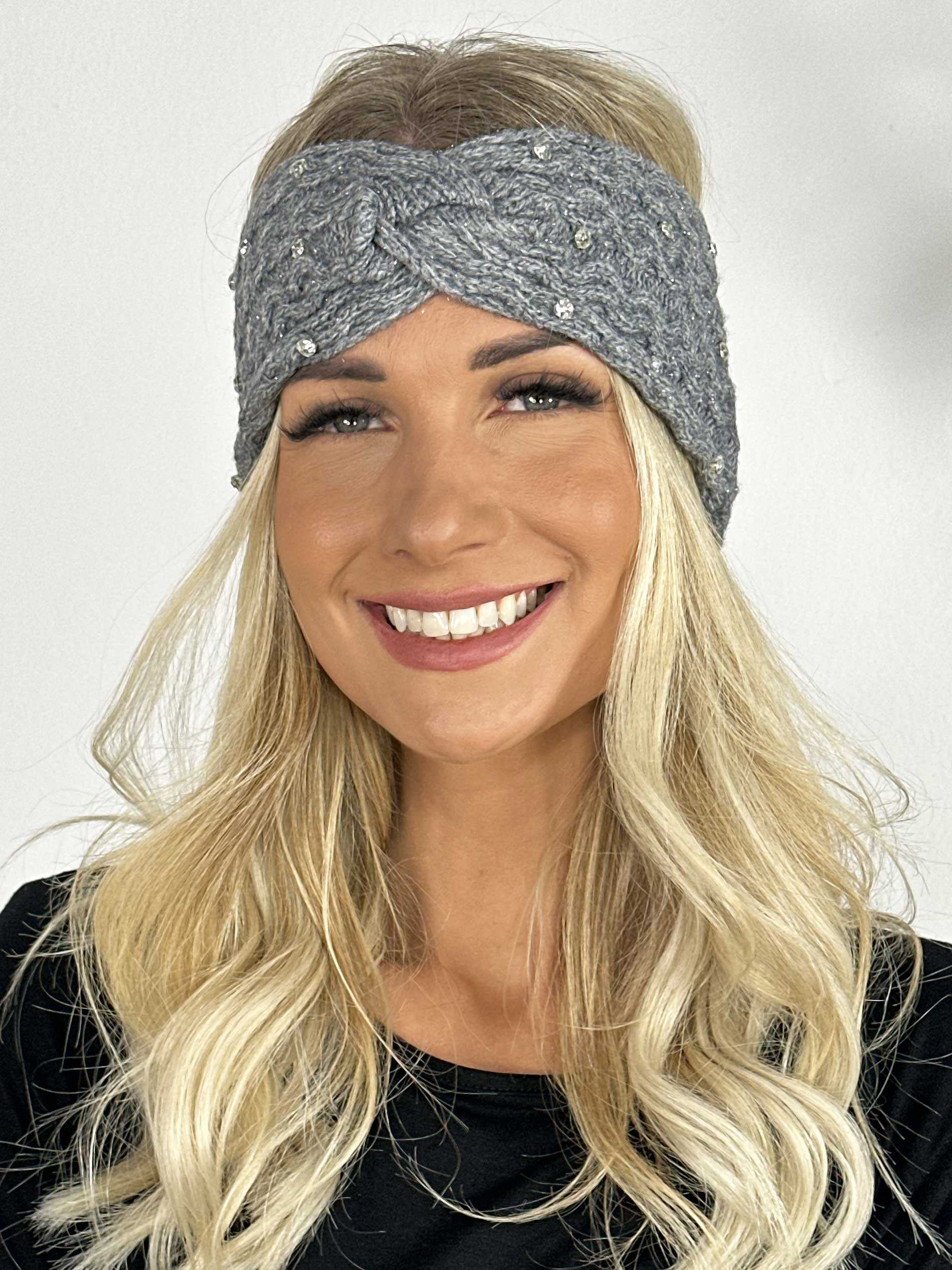 Daisy - Pannband med glittertrådar och fuskpäls